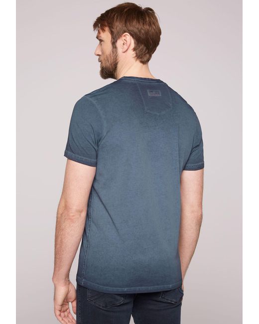 Camp David T-Shirt mit auffälligen Front-Schriftzügen in Blue für Herren