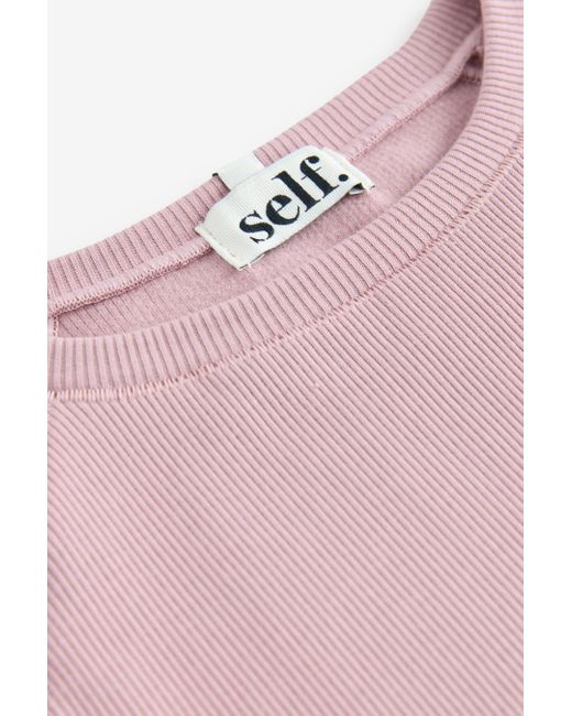 Self Pink . Enges, geripptes T-Shirt (1-tlg)