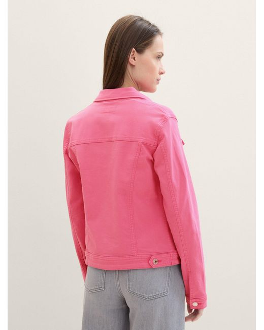 Tom Tailor Pink Jeansjacke mit recycelter Baumwolle