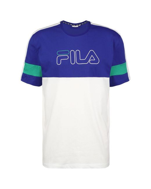 Fila Jadon Blocked Tape T-Shirt in Blue für Herren