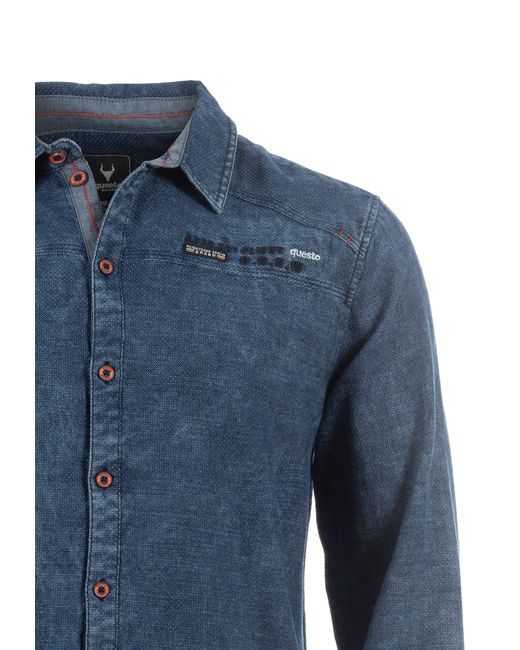S'questo Langarmhemd Hemd /1 in Blue für Herren