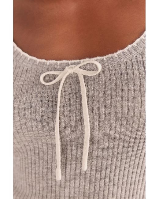 Laura Ashley Gray Ä geripptes Lounge-Trägertop (1-tlg)