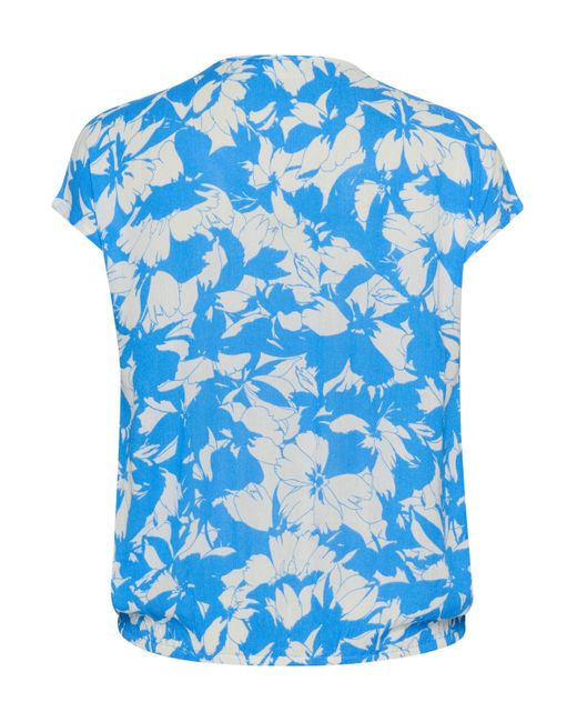 Kaffe Blue Kurzarmbluse Kurzarm-Bluse KClokana Große Größen