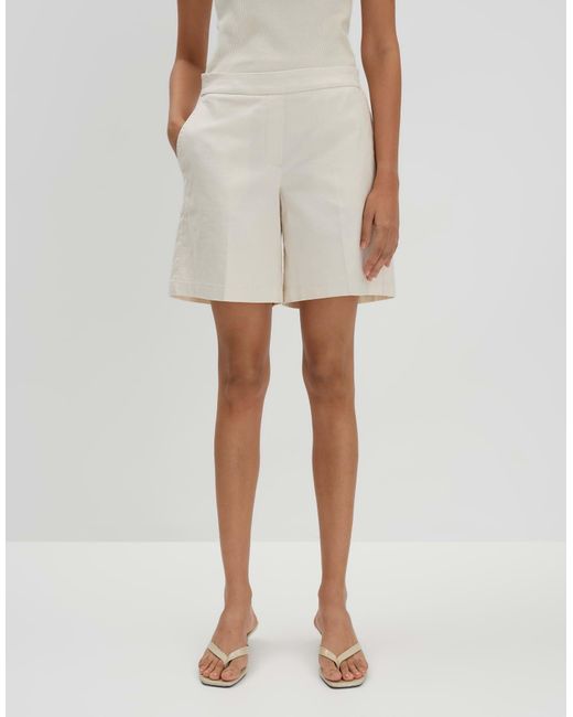 someday. White CHARLIE SHORTS aus Viskose Leinen Mix