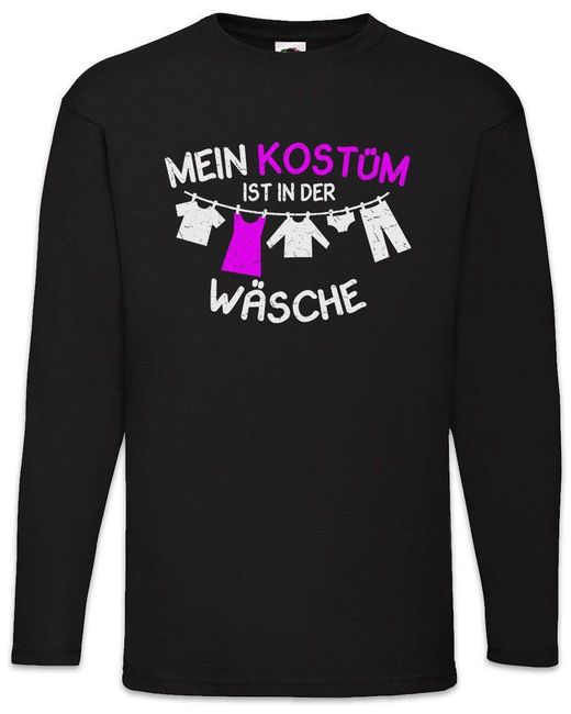 Urban Backwoods Langarmshirt Mein Kostüm Ist In Der Wäsche Langarm T-Shirt Fasching Fassenacht in Black für Herren