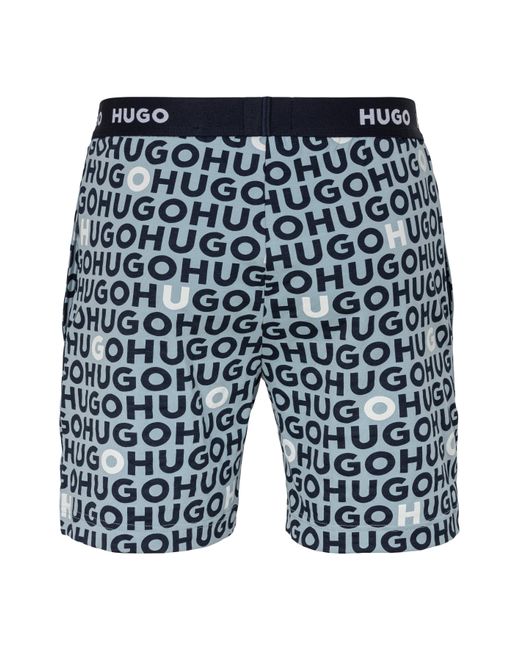 HUGO Pyjamashorts TORTUGA_SHORT mit Logobund in Blue für Herren