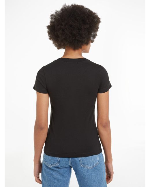 Calvin Klein Black T-Shirt MONOLOGO SLIM TEE mit Logoprägung