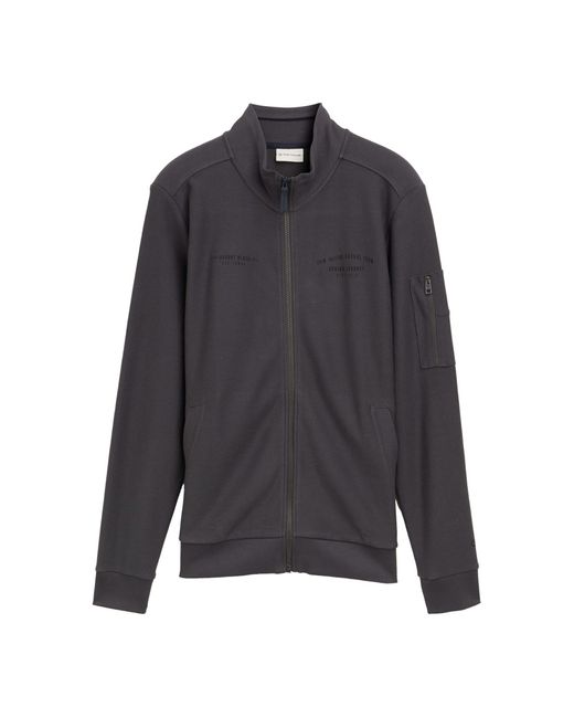 Tom Tailor Sweatshirt structured stand-up jacket in Gray für Herren