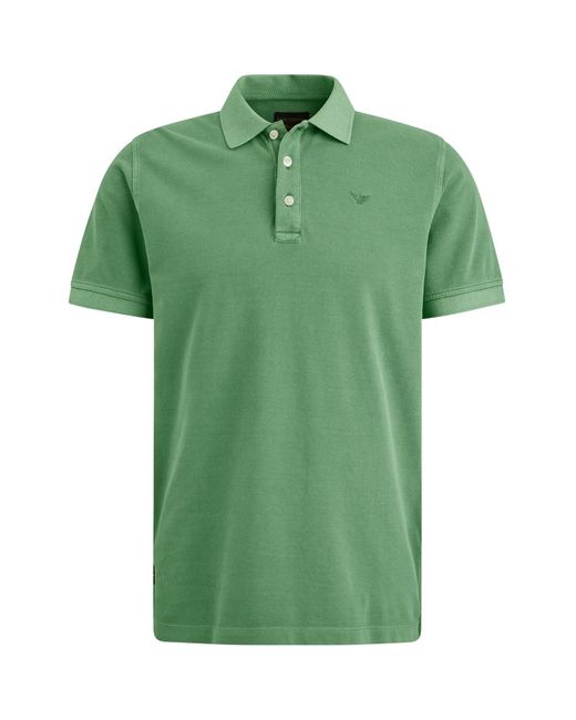 PME LEGEND T-Shirt Short sleeve polo Pique garment dy, Comfrey in Green für Herren