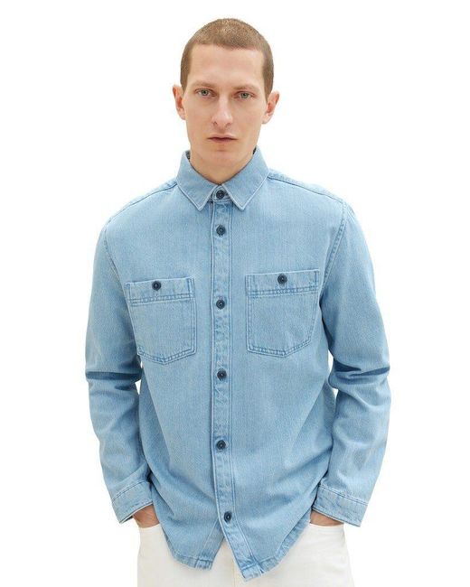 Tom Tailor Langarmhemd in Blau für Herren | Lyst DE