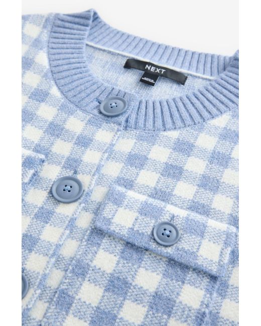 Next Blue Anzugweste Gestricktes Tanktop mit Muster und Taschen (1-tlg)