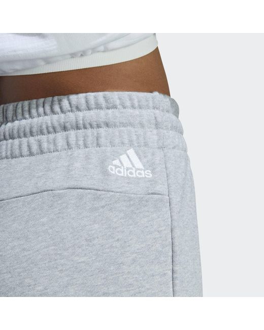 Adidas Blue ESSENTIALS LINEAR FRENCH TERRY SHORTS