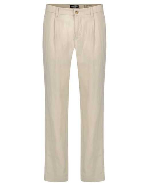 Marc O' Polo Chinohose Leinenhose OSBY JOGGER PLEATS Tapered Fit (1-tlg) in Natural für Herren