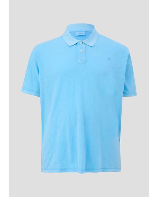 S.oliver Kurzarmshirt Poloshirt mit kleinem Logo-Print Garment Dye in Blue für Herren