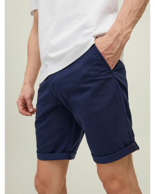 Jack & Jones Chinoshorts Shorts Mid Waist Chino Midi Bermuda Pants 7328 in Blau-2 in Blue für Herren
