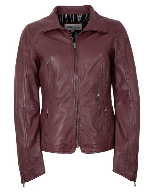 Lederjacken24 Brown Enna Lederjacke Lammnappa ox-red