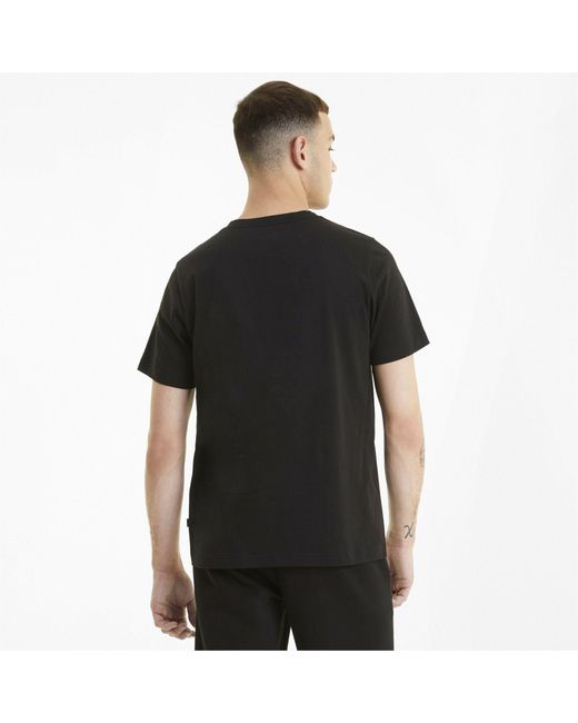 PUMA Essentials T-Shirt mit V-Ausschnitt in Black für Herren
