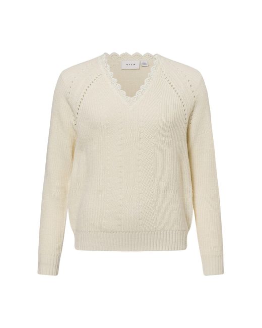 Vila White Strickpullover Vioa