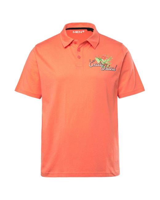 Men Plus Plus Men+ Poloshirt Halbarm Print bis 8 XL in Orange für Herren