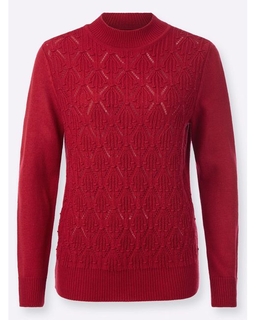 WITT Red Strickpullover Stehkragenpullover