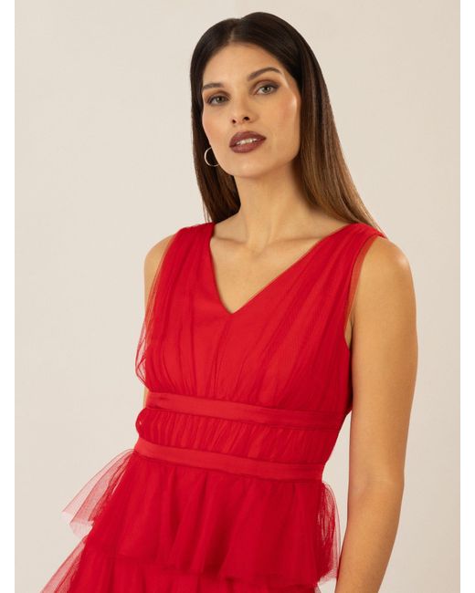 Apart Pink Abendkleid aus Jersey mit Mesh