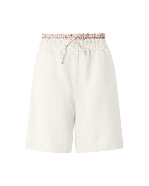 Rich & Royal White Stoffhose linen bermuda shorts