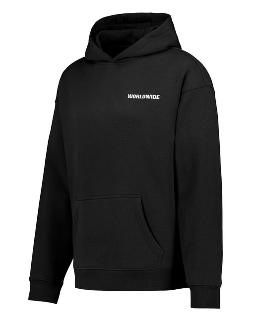 Sublevel Hoodie mit Weltmotiv und Kängurutasche Sweat WORLDWIDE in Black für Herren