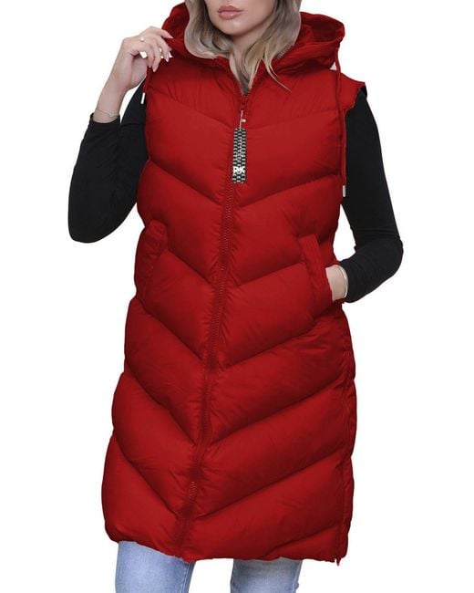 Hood Vero Moda Lange Steppweste Moda Damen Weste Steppweste Lang