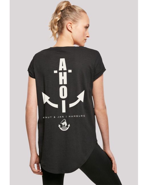 F4NT4STIC Black Long T-Shirt Ahoi Anker Knut & Jan Hamburg Print