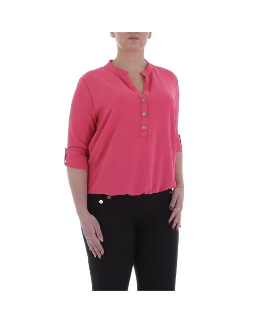 Ital-Design Red Crinklebluse Elegant Bluse in Pink
