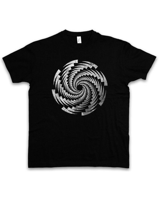 Urban Backwoods Print- Spiral Rotator T-Shirt Magic Kreisel Spirale Hypnose in Black für Herren