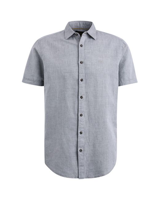 PME LEGEND Langarmhemd Short Sleeve Shirt Ctn Linen 2tone in Gray für Herren