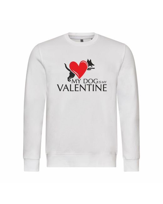 deinshirt Rundhalspullover Pullover Dog is my Valentine Mit Print Motiv, Grafik in Gray für Herren
