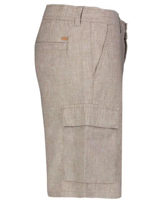 Boss Cargo Shorts aus Leinenmix SISLA-6 (1-tlg) in Gray für Herren