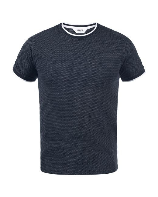 Solid Rundhalsshirt SDSaul Kurzarmshirt mit All-Over Print in Blue für Herren