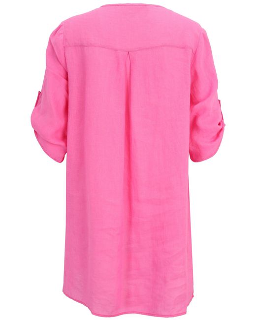 Doris Streich Pink Kurzarmbluse Bluse