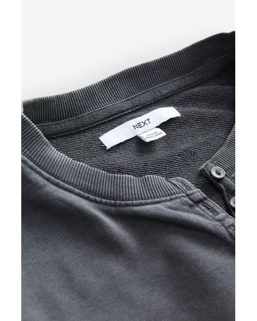 Next Gray Jerseykleid Langarm-Kleid in Washed-Optik mit Henley-Kragen (1-tlg)