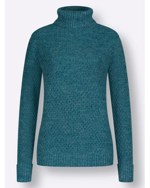 WITT Blue Strickjacke Rollkragen-Pullover