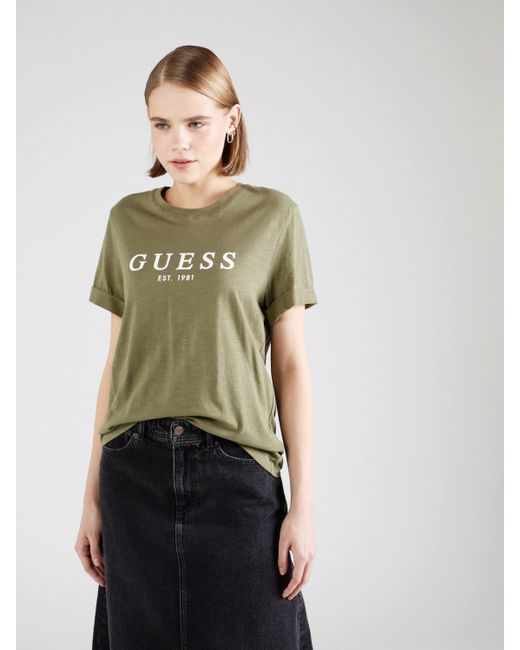 Guess Green T-Shirt (1-tlg) Plain/ohne Details