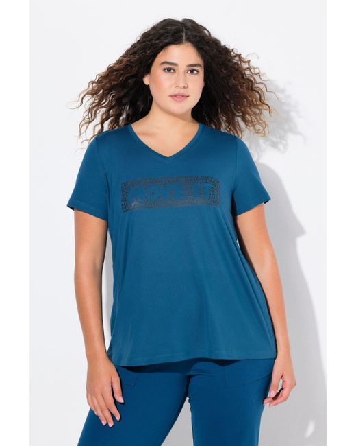 Ulla Popken Blue T-Shirt Funktionsshirt schnelltrocknend Halbarm