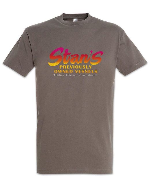Urban Backwoods Print- Stan's T-Shirt The Game Secret Carribean Of Monkey Nerd Island in Gray für Herren