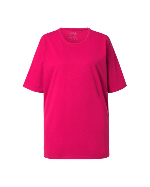 Ulla Popken Pink T-Shirt Rundhalsausschnitt Relaxed Halbarm