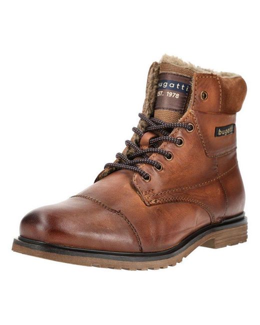Bugatti Stiefelette Nubukleder Schnürstiefelette in Brown für Herren