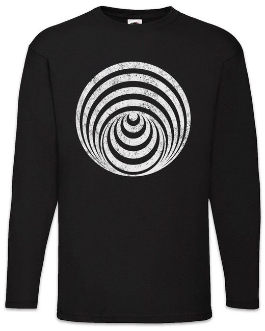 Urban Backwoods Langarmshirt Hypno Circle I Langarm T-Shirt Kreis Kreisel Spirale Hypnose (1-tlg) in Black für Herren