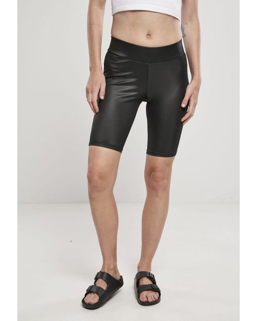 Urban Classics Stoffhose Ladies Synthetic Leather Cycle Shorts (1-tlg) in Black für Herren