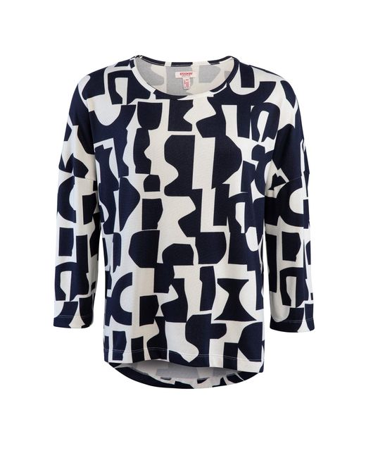 STOOKER WOMEN Blue CARLY T- /- - Loose Fit Print Shirt mit 3/4 Arm für