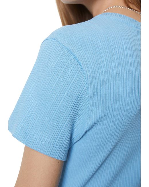 Marc O' Polo Blue T-Shirt aus Rippjersey