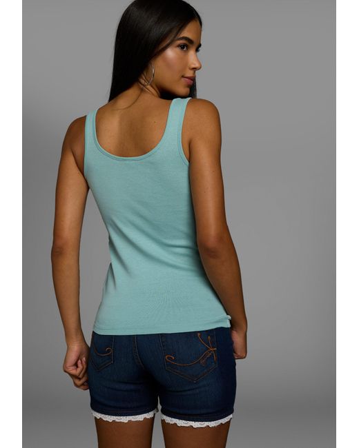 Kangaroos Blue Tanktop mit blumigem Puff-Print