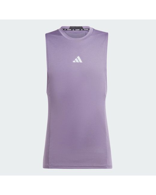 Adidas Originals DESIGNED FOR TRAINING WORKOUT HEAT.RDY TANKTOP in Purple für Herren