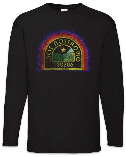 Urban Backwoods Langarmshirt USCSS Nostromo Patch Langarm T-Shirt Alien Prometheus Weyland SciFi in Black für Herren